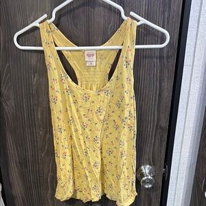 Mossimo Supply Co. Yellow Floral Tank Top